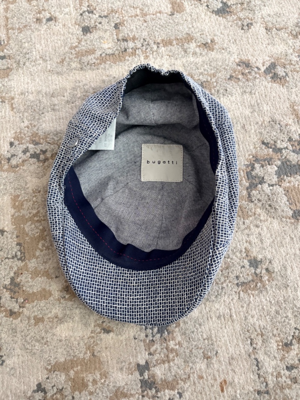 Bugatti Blue & White Flat Cap – Newsboy / Ivy Style - Picture 2 of 6